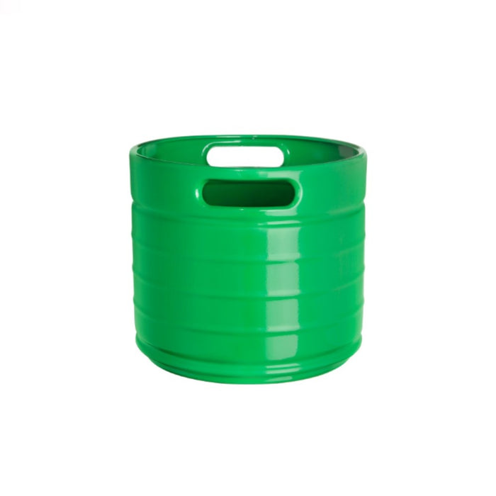 Champañera estilo barril verde