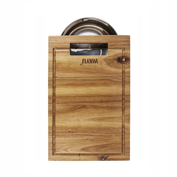 Tabla madera con bowl de acero Wayu
