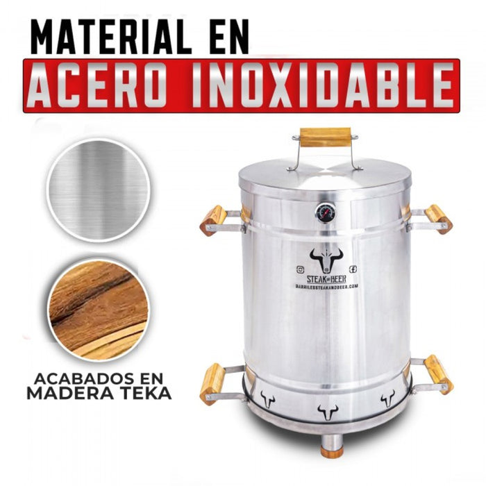 Barril grande inox Steak and Beer 80x45cm