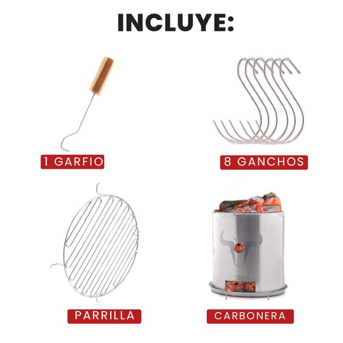 Barril mini inox Steak and Beer 50x30cm