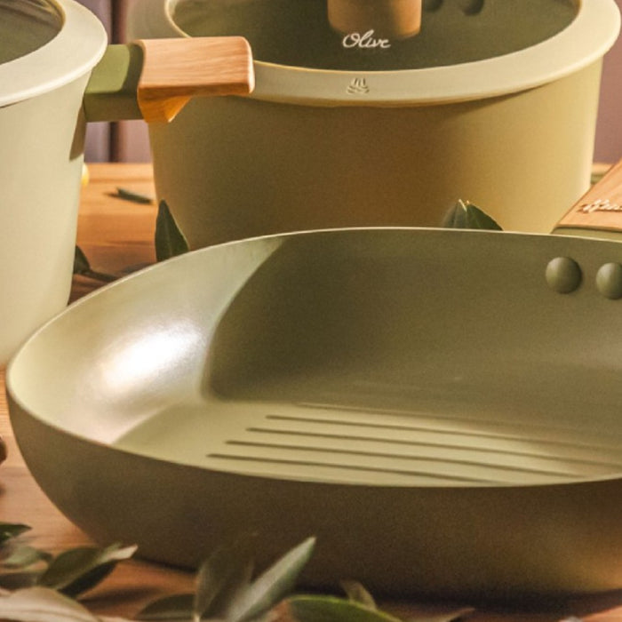 Bifera de aluminio con antiadherente olive 26 cm