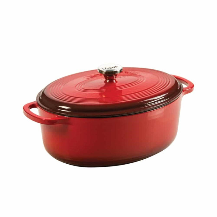 Cacerola hierro fundido oval enamel 6,6 lt rojo Lodge