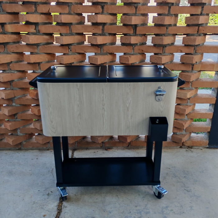 Conservadora marrón con rueditas 76 L Holz