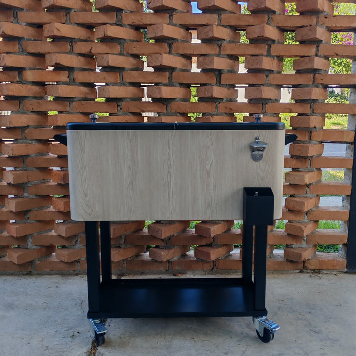 Conservadora marrón con rueditas 76 L Holz