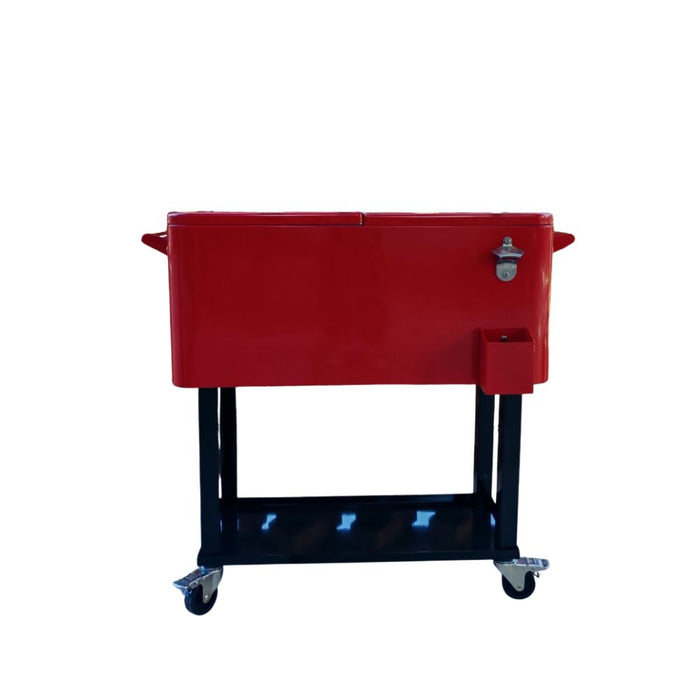 Conservadora roja con rueditas 76 L Holz