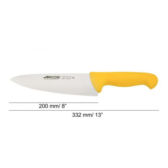 Cuchillo cocinero amarillo 20 cm