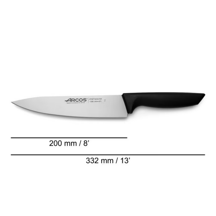 Cuchillo carnicero negro 20 cm