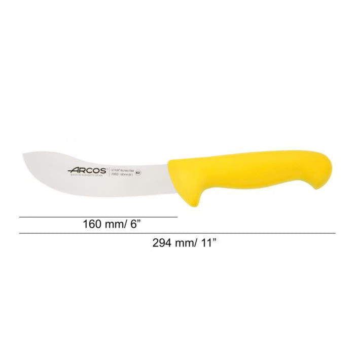 Cuchillo despellejar 16 cm amarillo