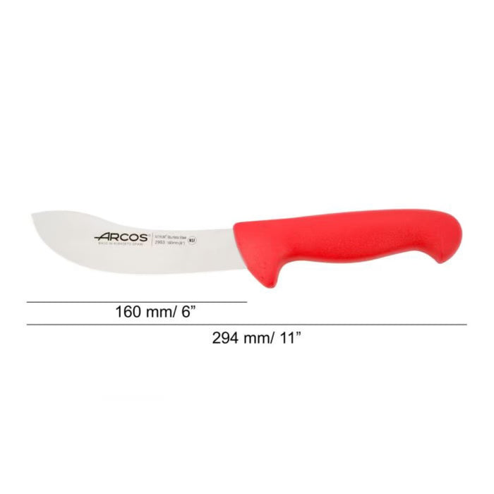 Cuchillo despellejar 16 cm rojo