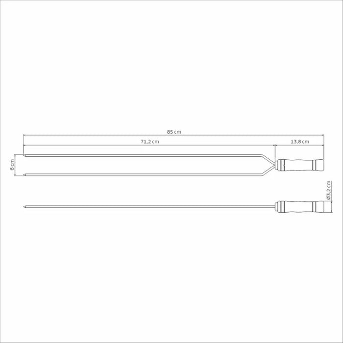 Espeto doble para asado 85 cm
