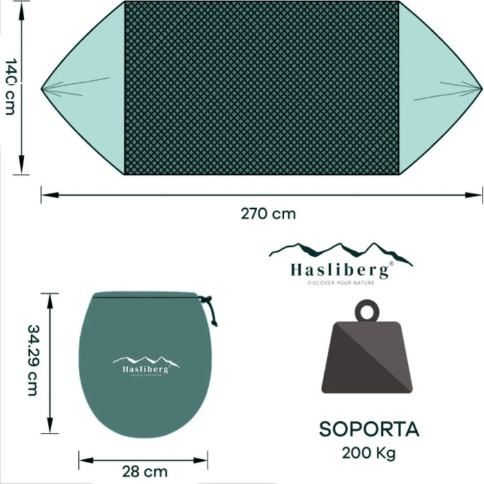 Hamaca paraguaya con mosquitero celeste