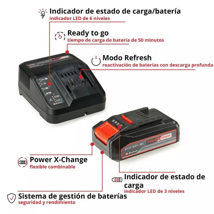 Kit cargador 18V + batería de 2.5 AH Einhell