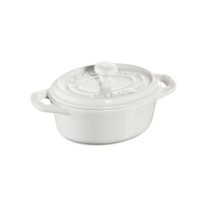 Mini cocotte oval blanca 11 cm