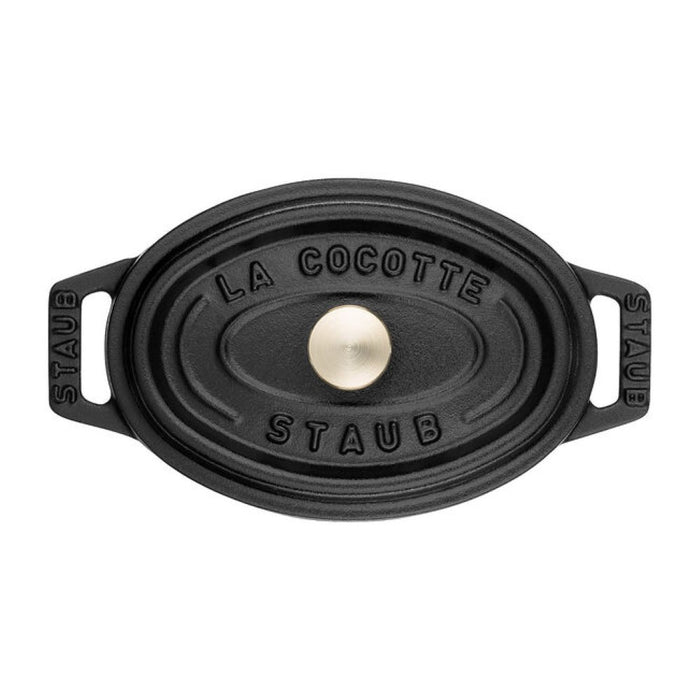 Mini cocotte oval negra 11 cm