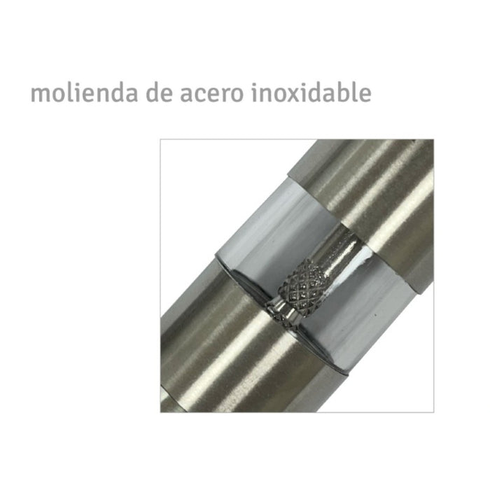 Molinillo de acero inoxidable con botón pulsador