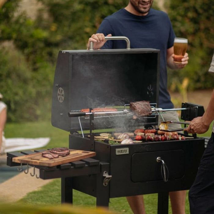 Parrilla a carbón con spiedo Wayu