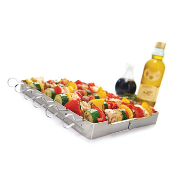 Rack de 6 brochetas de acero inox