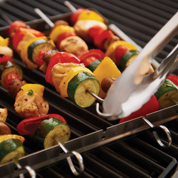 Rack de 6 brochetas de acero inox