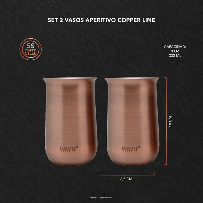 Set de 2 vasos aperitivo copper line Wayu