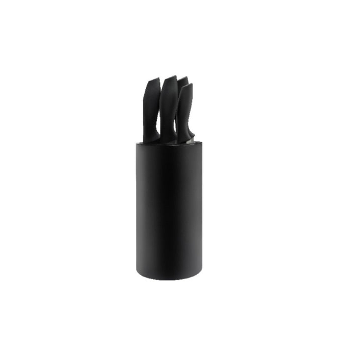 Set de 4 cuchillos línea basic inox con antiadherente negro