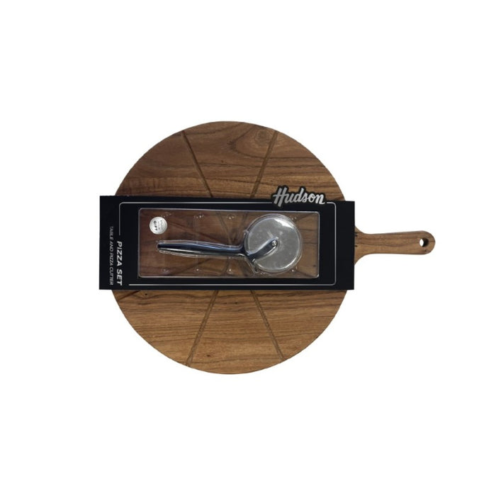Tabla para pizza + cortador de acero inoxidable Hudson