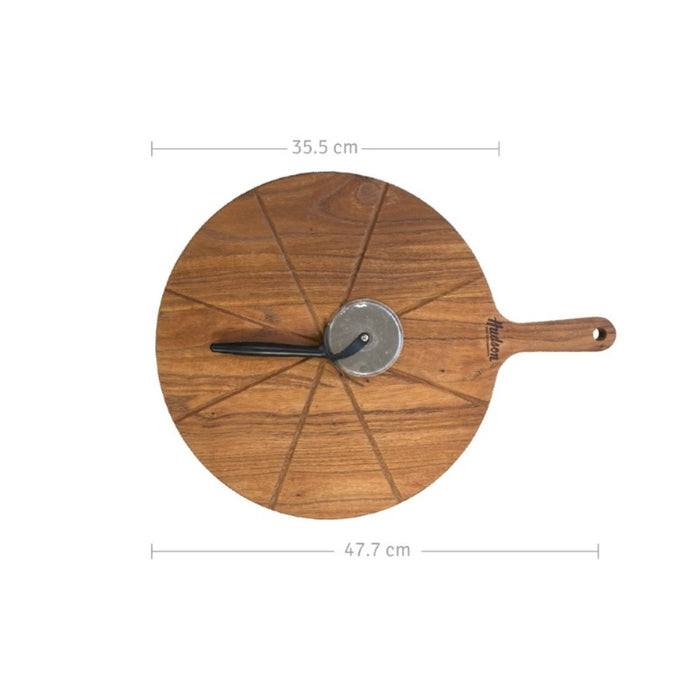 Tabla para pizza + cortador de acero inoxidable Hudson